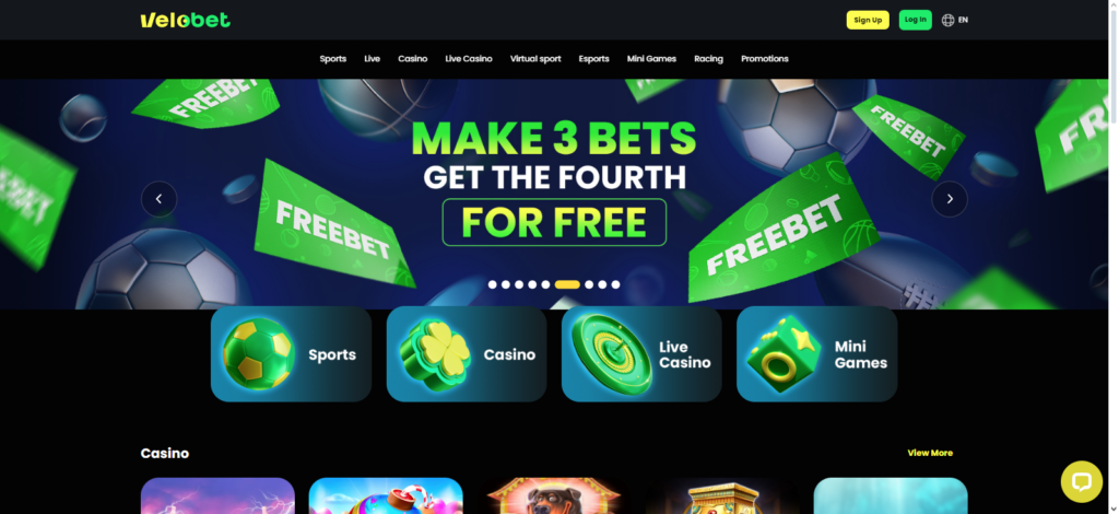 Velobet Casino Website Design