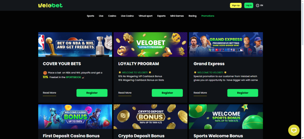 Velobet Casino bonuses and promotions