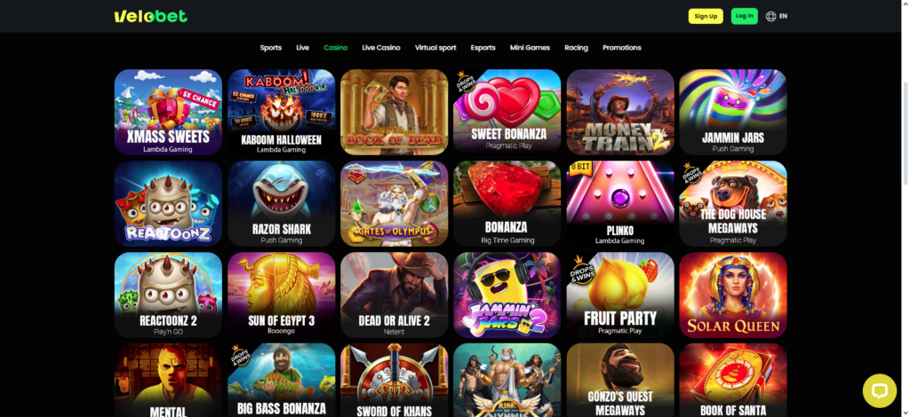 Velobet Casino Casino Games