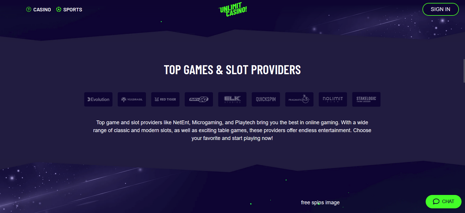 Unlimit casino game providers