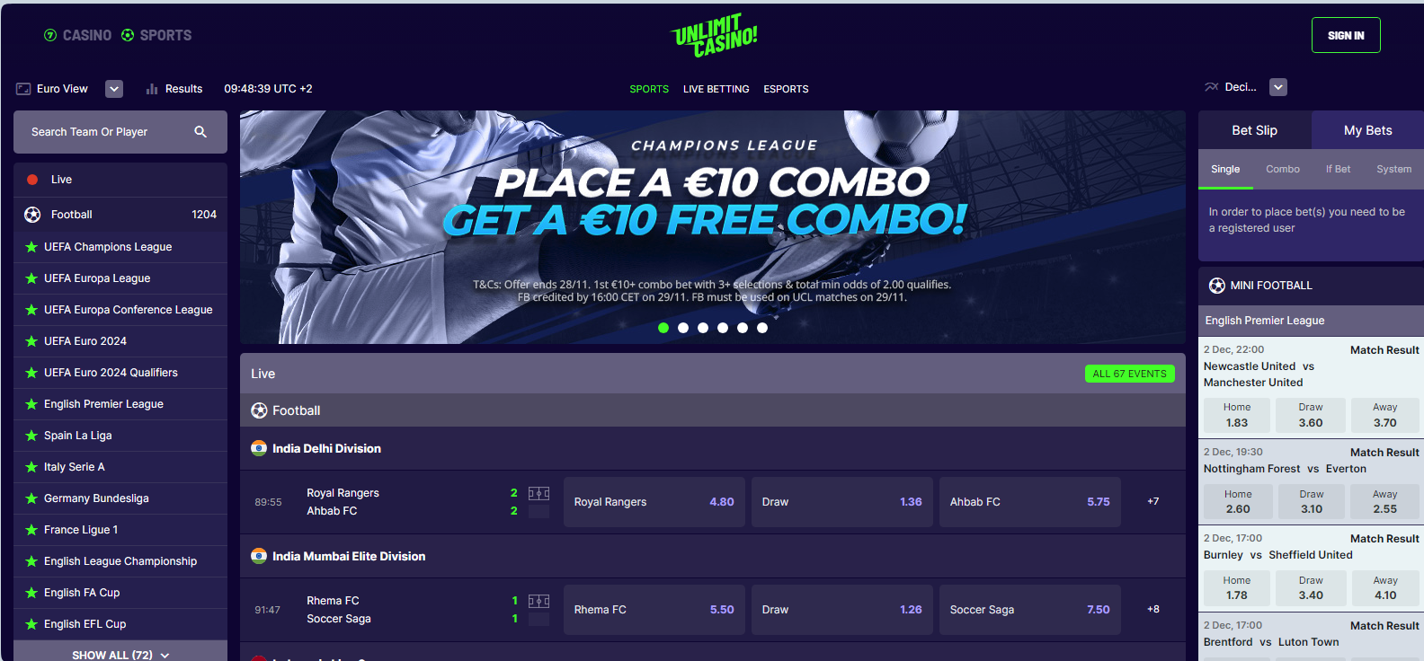 Unlimit casino sports betting