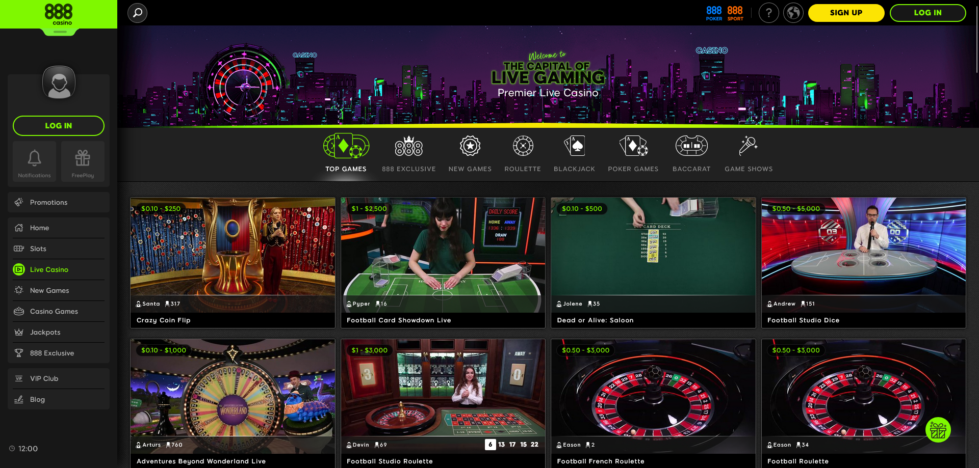 888 Casino screenshot 3