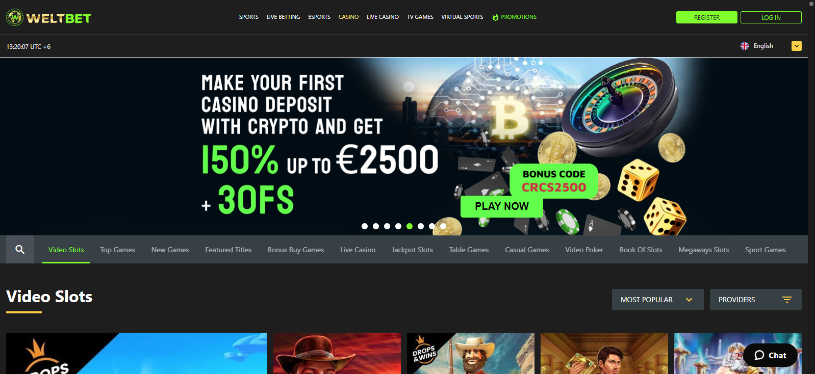 Weltbet Casino site design