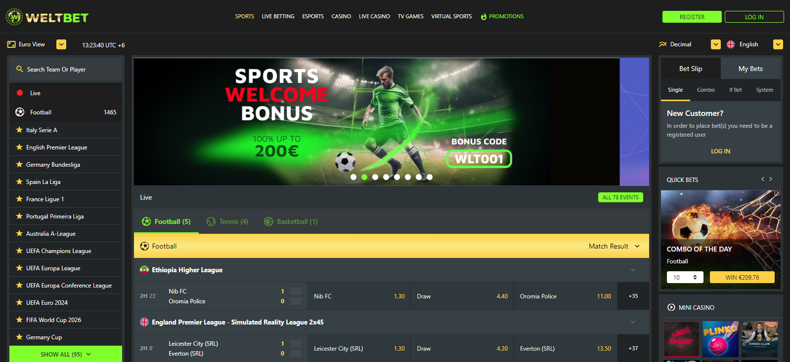 Weltbet casino sport events