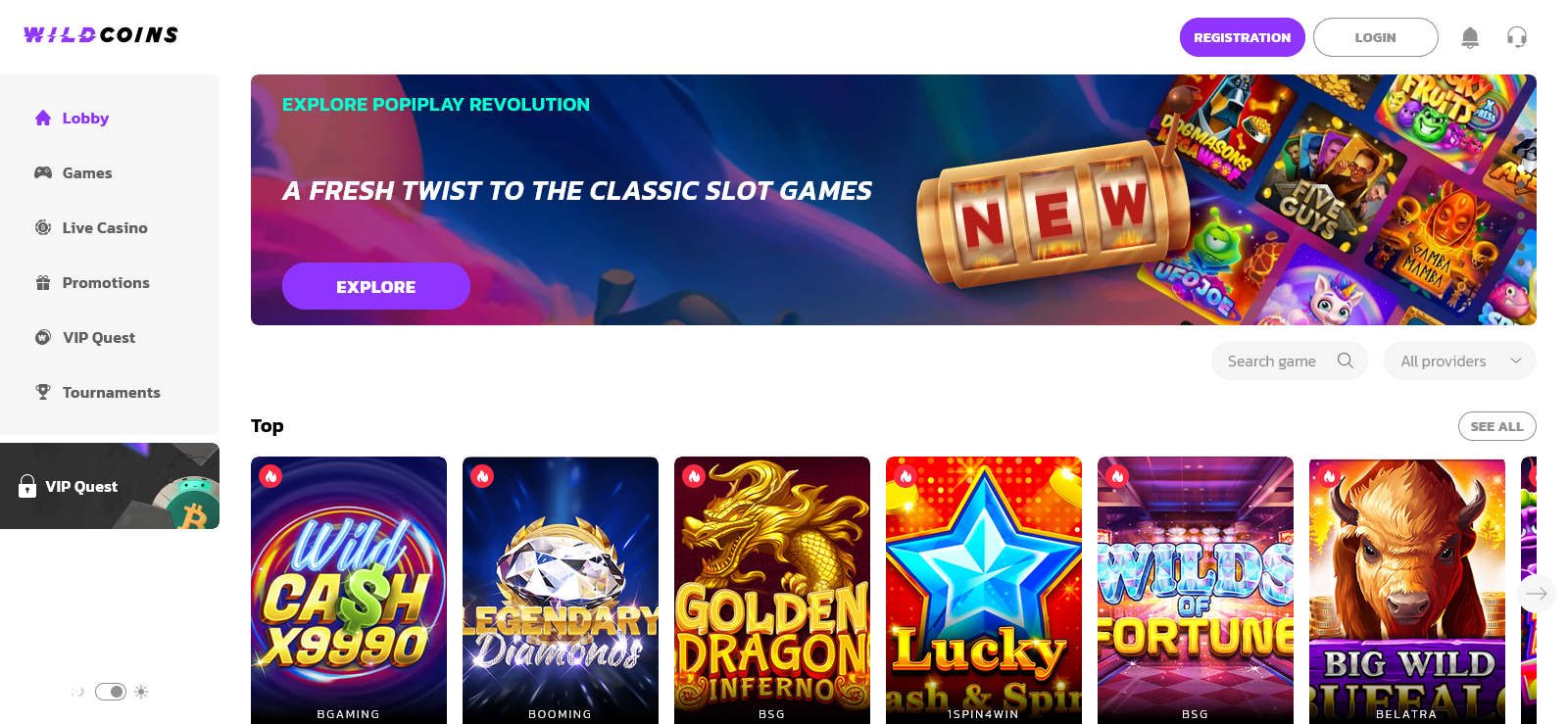 Wildcoins casino 1 in Kuwait