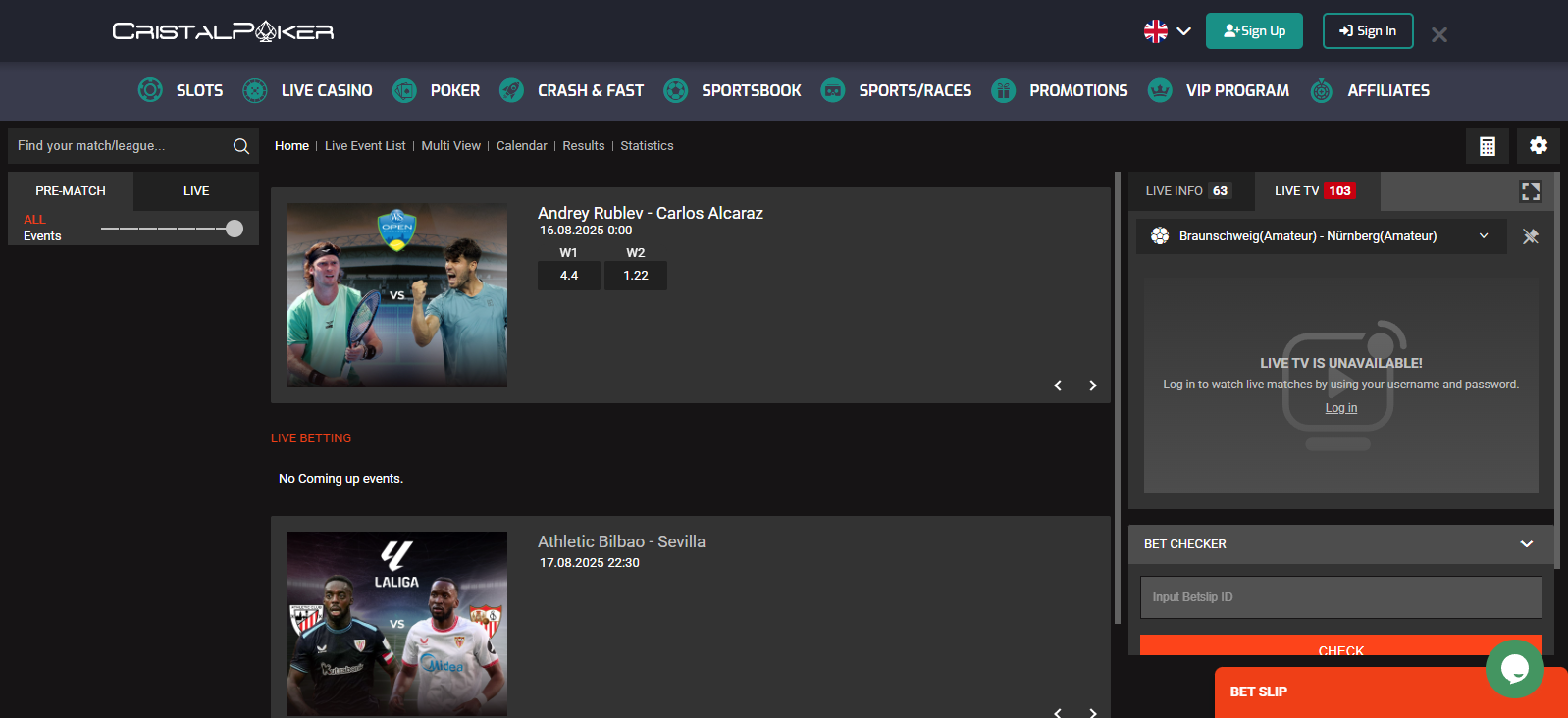 Cristal Poker casino online bonuses