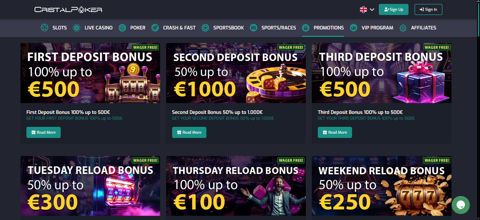 Cristal Poker casino online betting