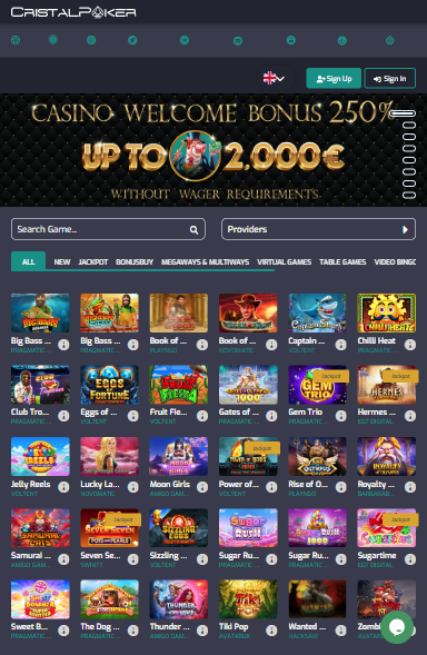 Cristal Poker casino mobile